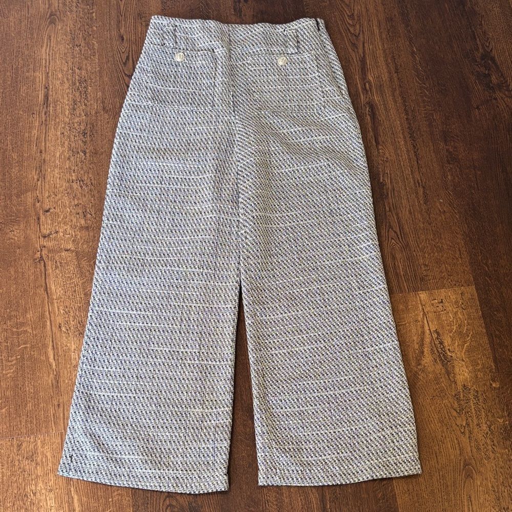 Chic Black and White Houndstooth Wide-Leg Pants by Hunter and Brown sz medium